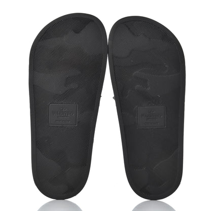 Valentino Garavani Rubber Rockstud Slide Sandals 36 Black 5 of 10