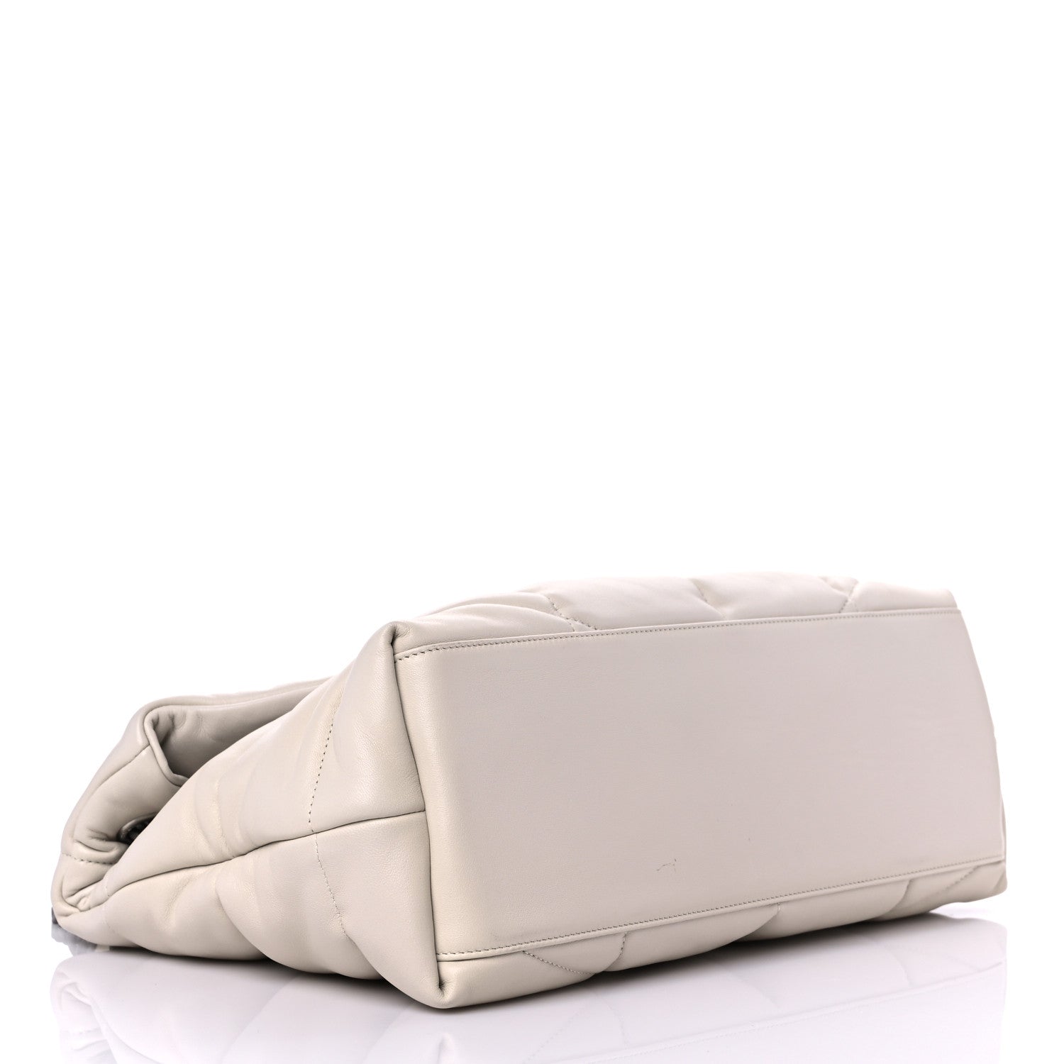 Saint Laurent Lambskin Quilted Medium Loulou Puffer Monogram Chain Satchel Crema Soft 4 of 13