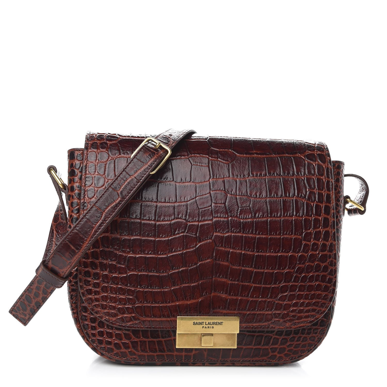 Saint Laurent Crocodile Embossed Calfskin Betty Messenger Dark Blood 1 of 10
