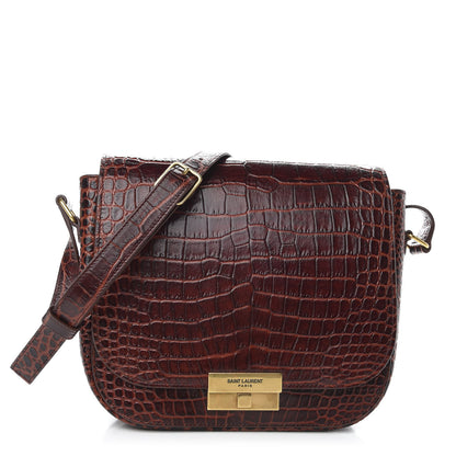 Saint Laurent Crocodile Embossed Calfskin Betty Messenger Dark Blood 1 of 10
