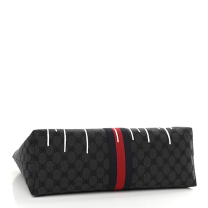 Gucci X BALENCIAGA BB Monogram Web Graffiti Medium Ophidia Shopping Tote Black 4 of 10
