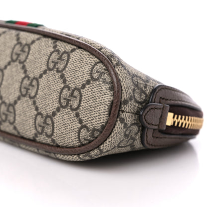 Gucci GG Supreme Monogram Textured Calfskin Web Medium Ophidia Cosmetic Case Beige Ebony New Acero 9 of 9