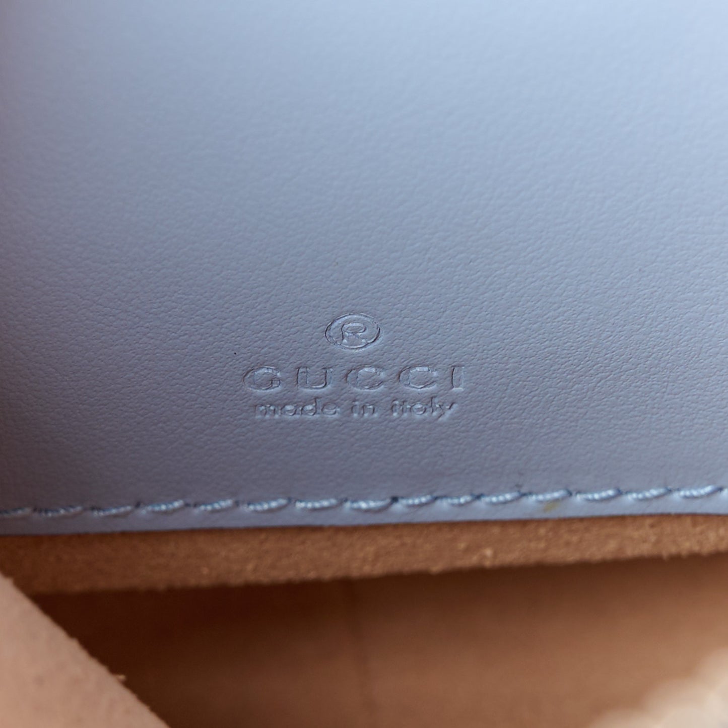 Calfskin Matelasse Mini GG Marmont Crossbody Bag Porcelain Light Blue