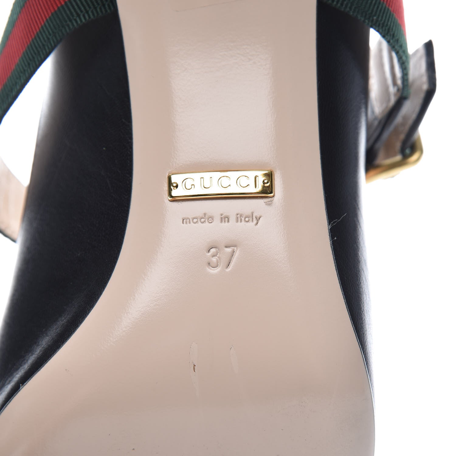 Gucci Calfskin Sylvie Mid Heel Pumps 37 Black 8 of 11
