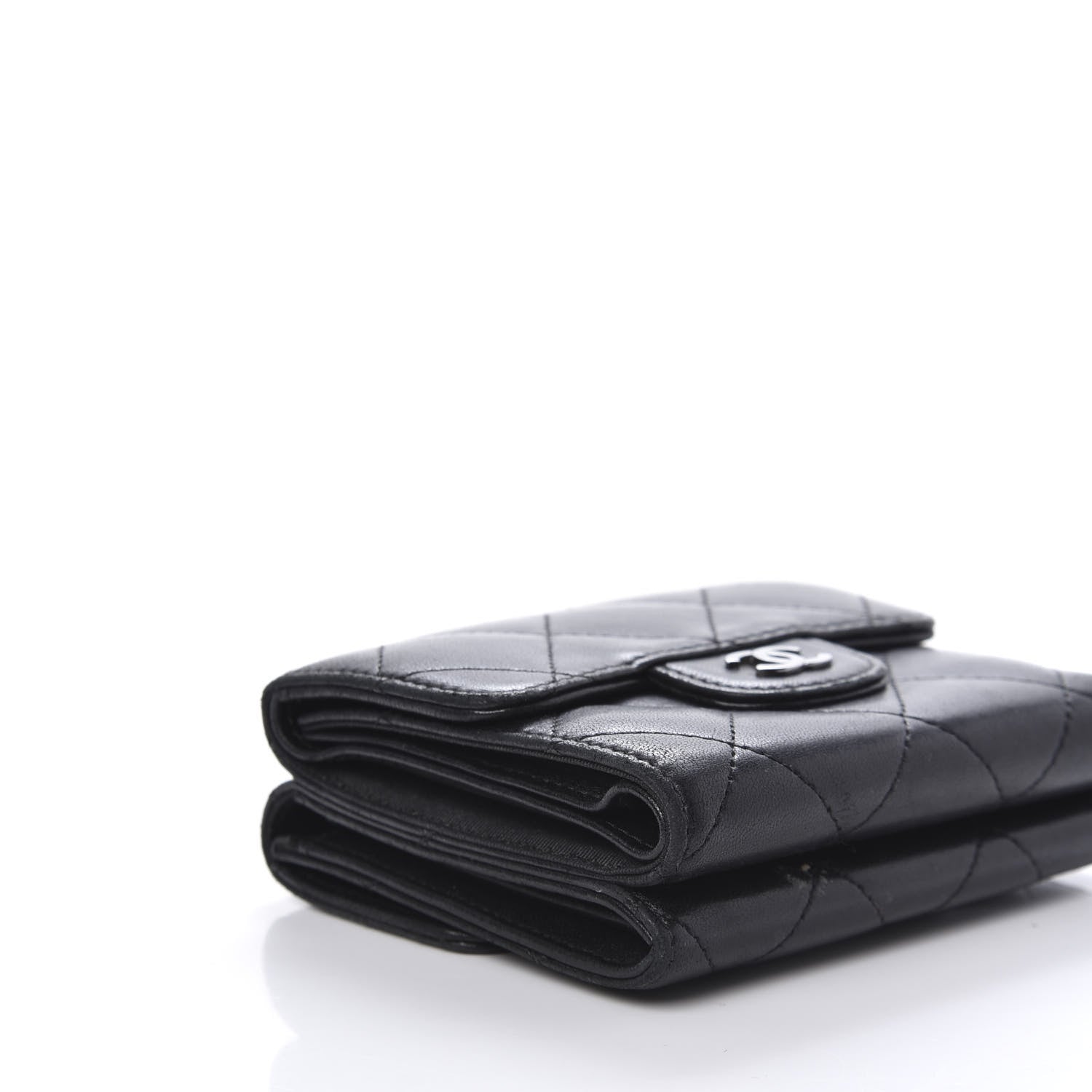 Chanel Lambskin Quilted Double Sided Wallet Black 6 of 12