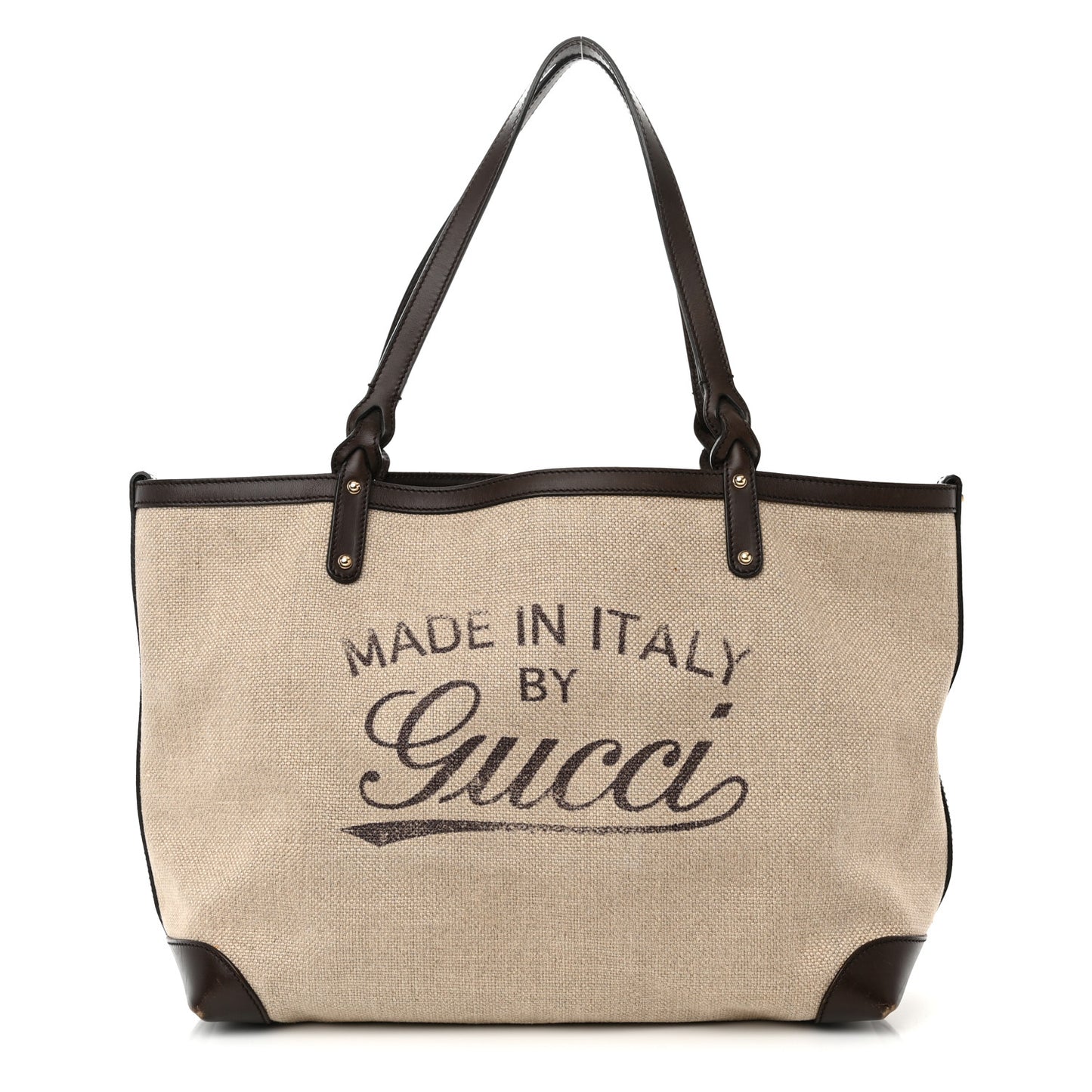 Linen Canvas Medium Craft Logo Tote Brown