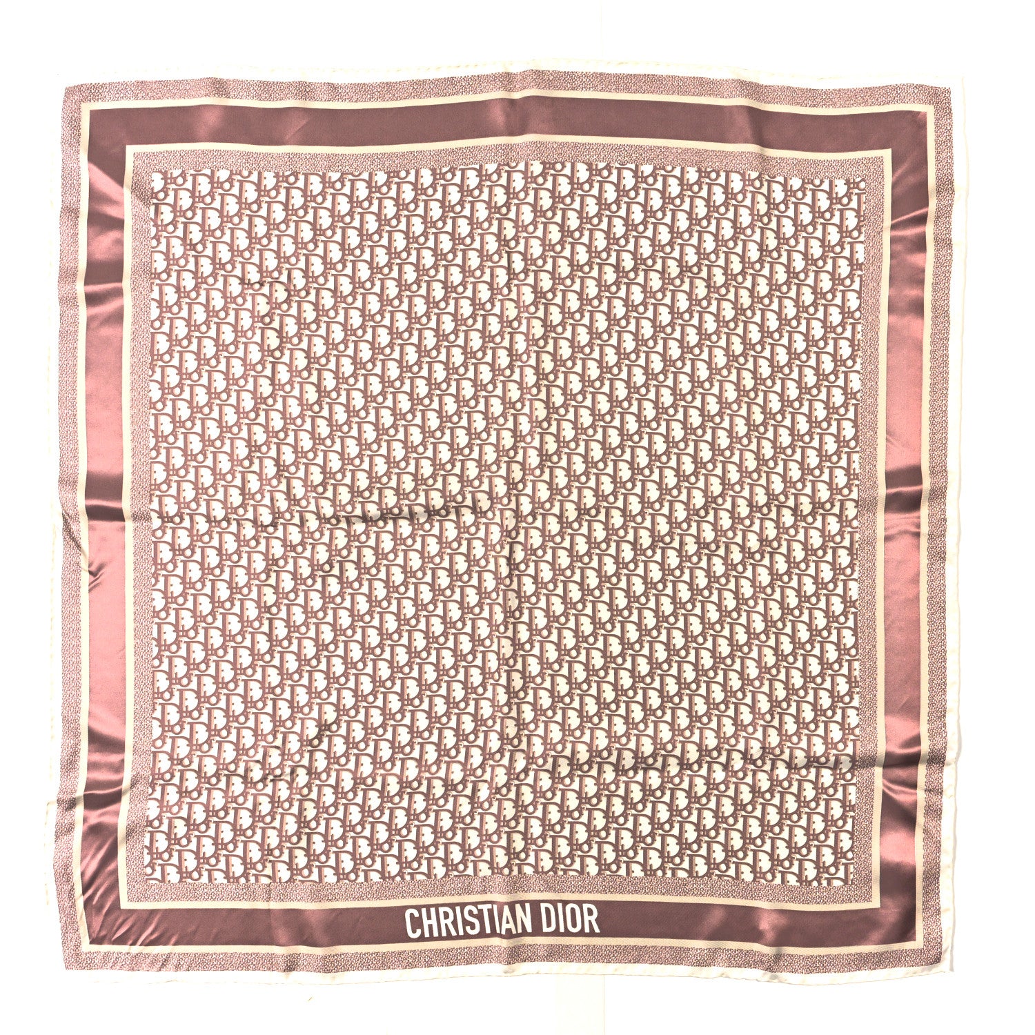Christian Dior Silk Oblique Scarf Rose Grey 1 of 2