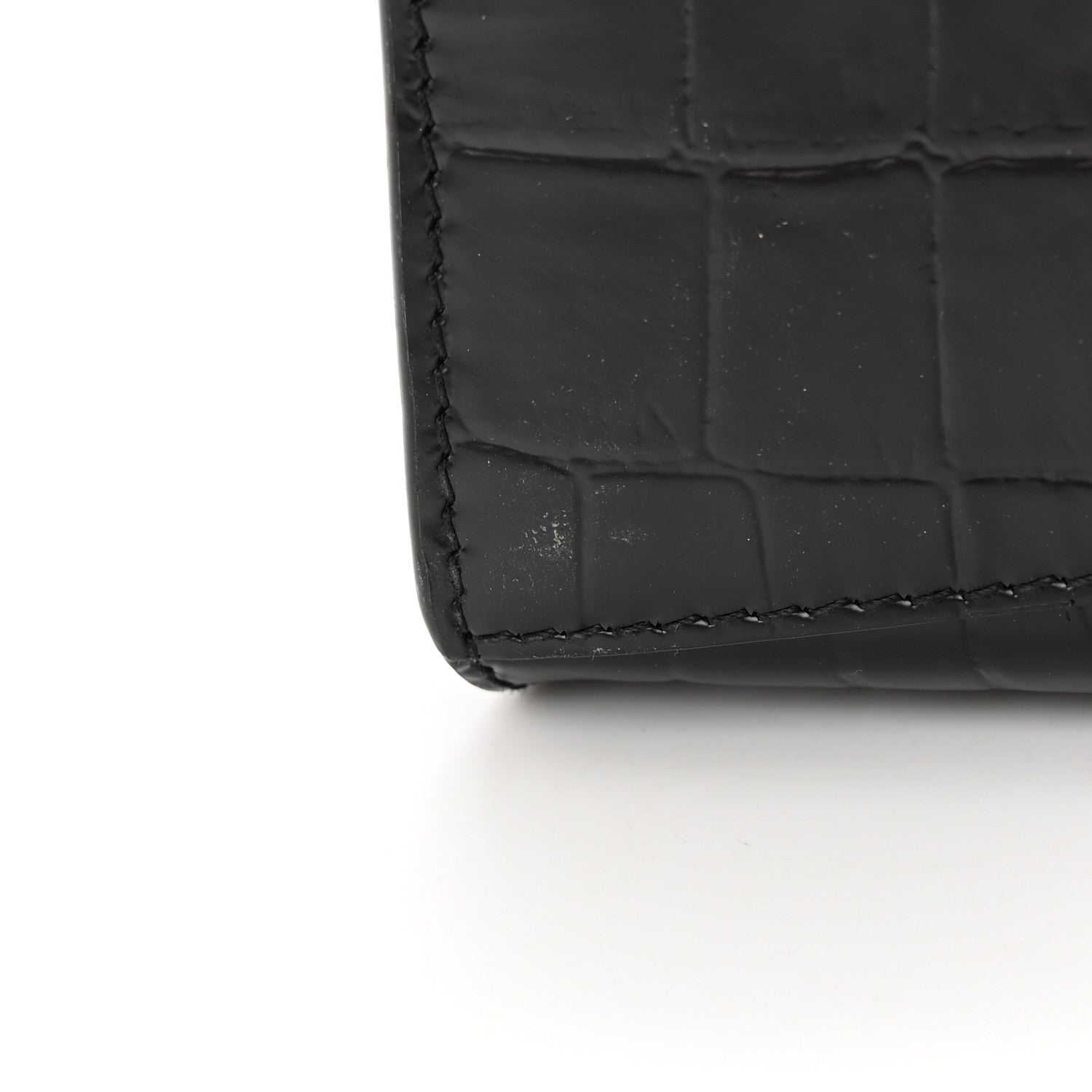 Balenciaga Semi Shiny Calfskin Crocodile Embossed Neo Classic Black Hardware S City Black 12 of 12