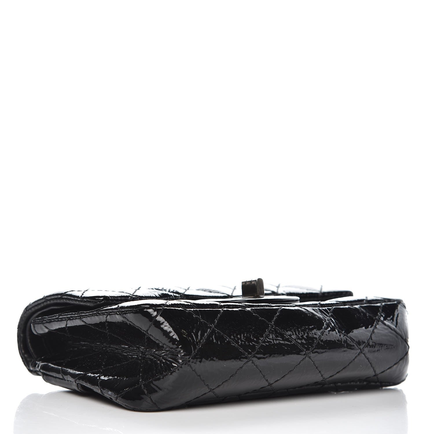 Chanel Patent Quilted Reissue Flap Clutch Bag Black 4 of 8