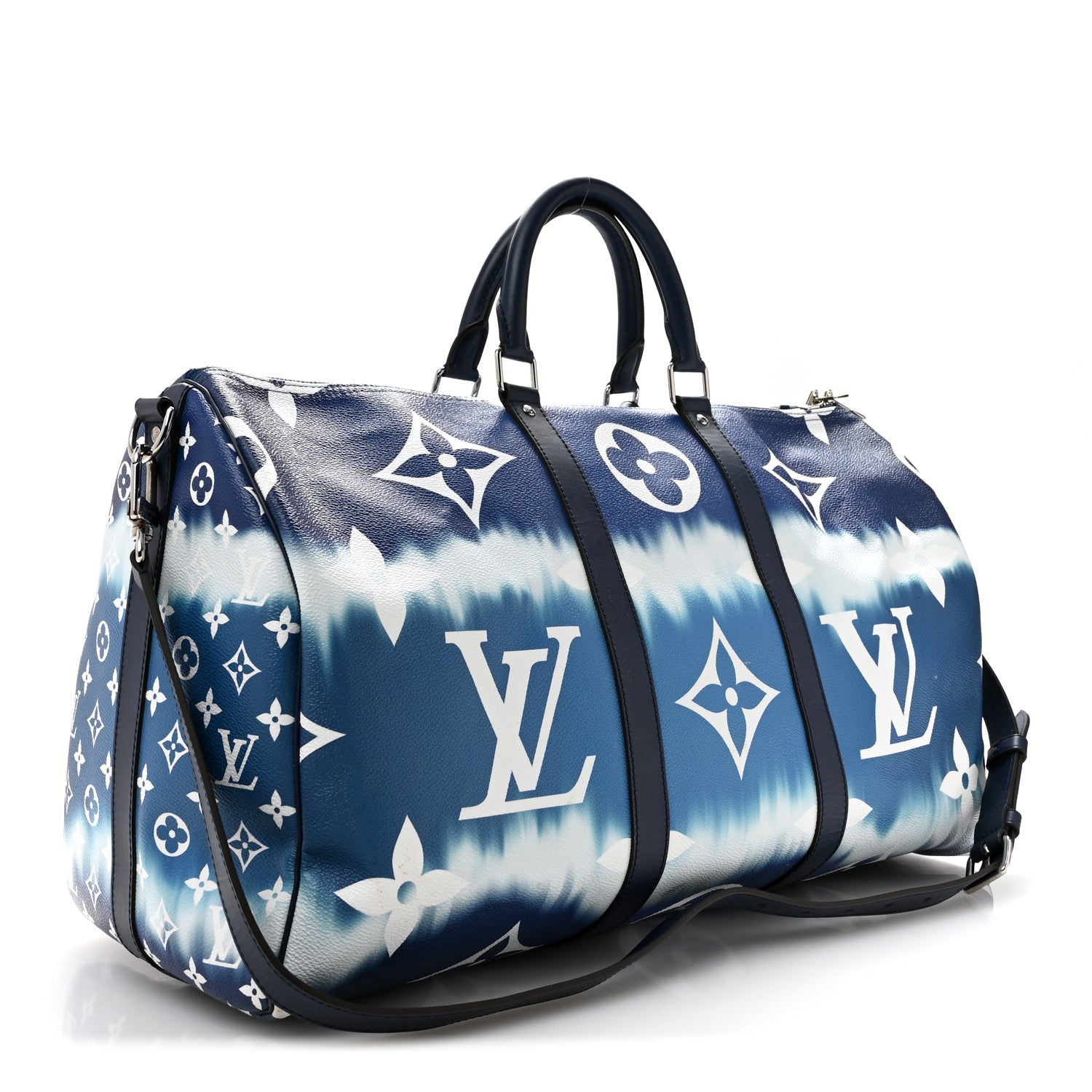 Louis Vuitton Monogram Escale Keepall Bandouliere 50 Blue 2 of 14