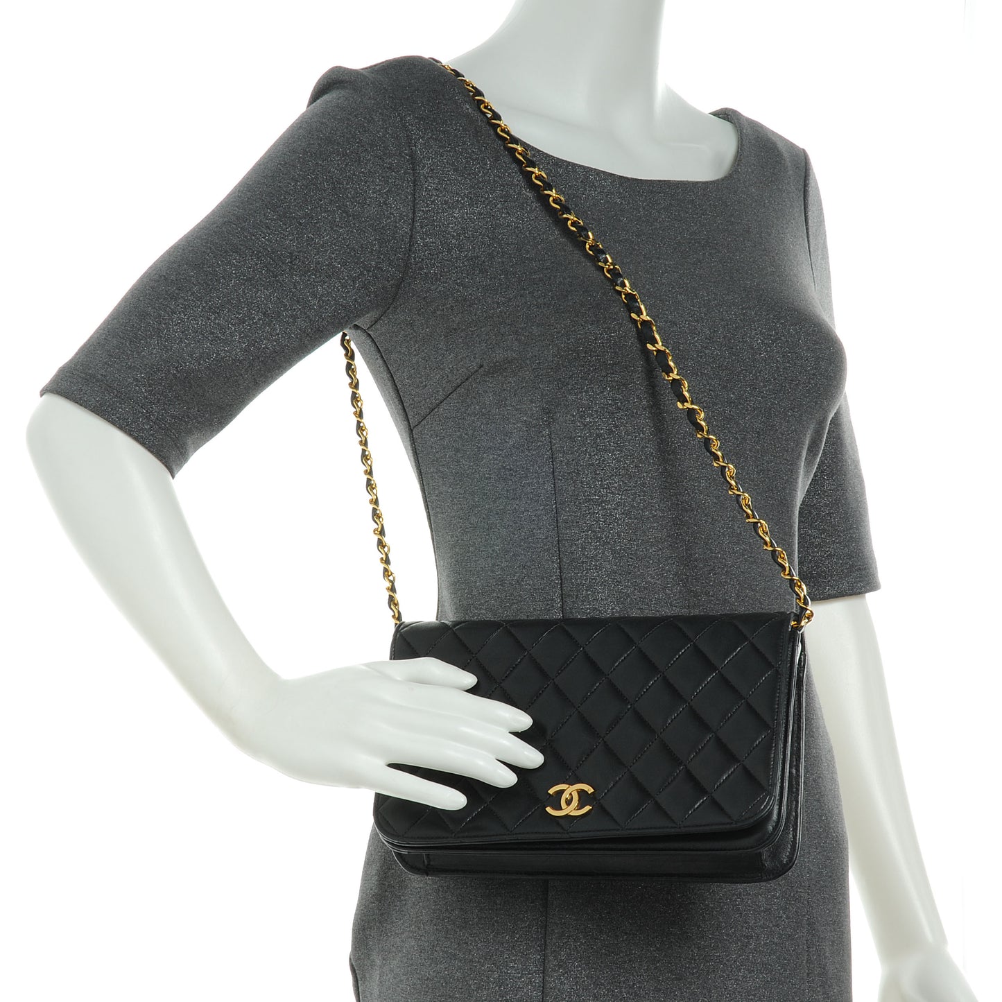 Lambskin Quilted Small Flap Black