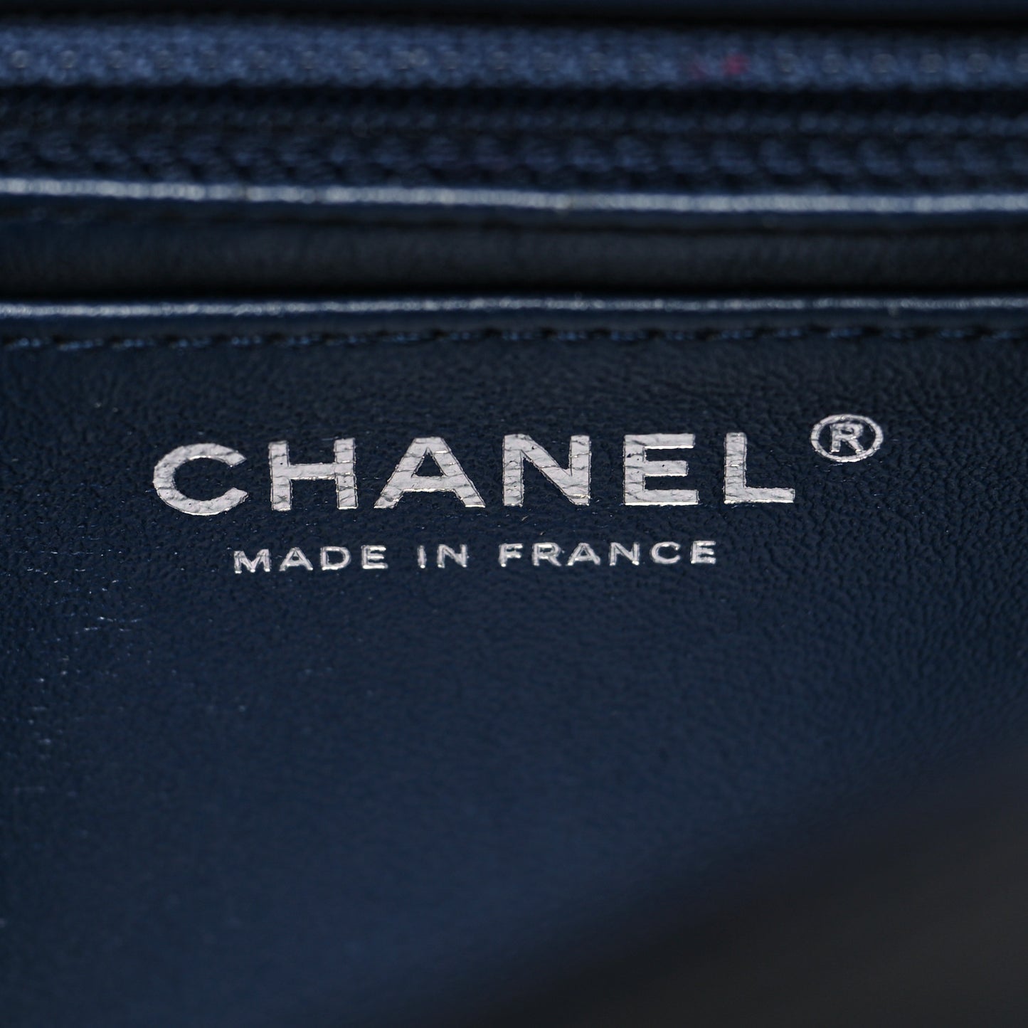 Lambskin Quilted Small Geometric Flap Navy