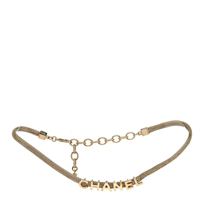 Chanel Mesh Logo Choker Necklace Gold 3 of 5