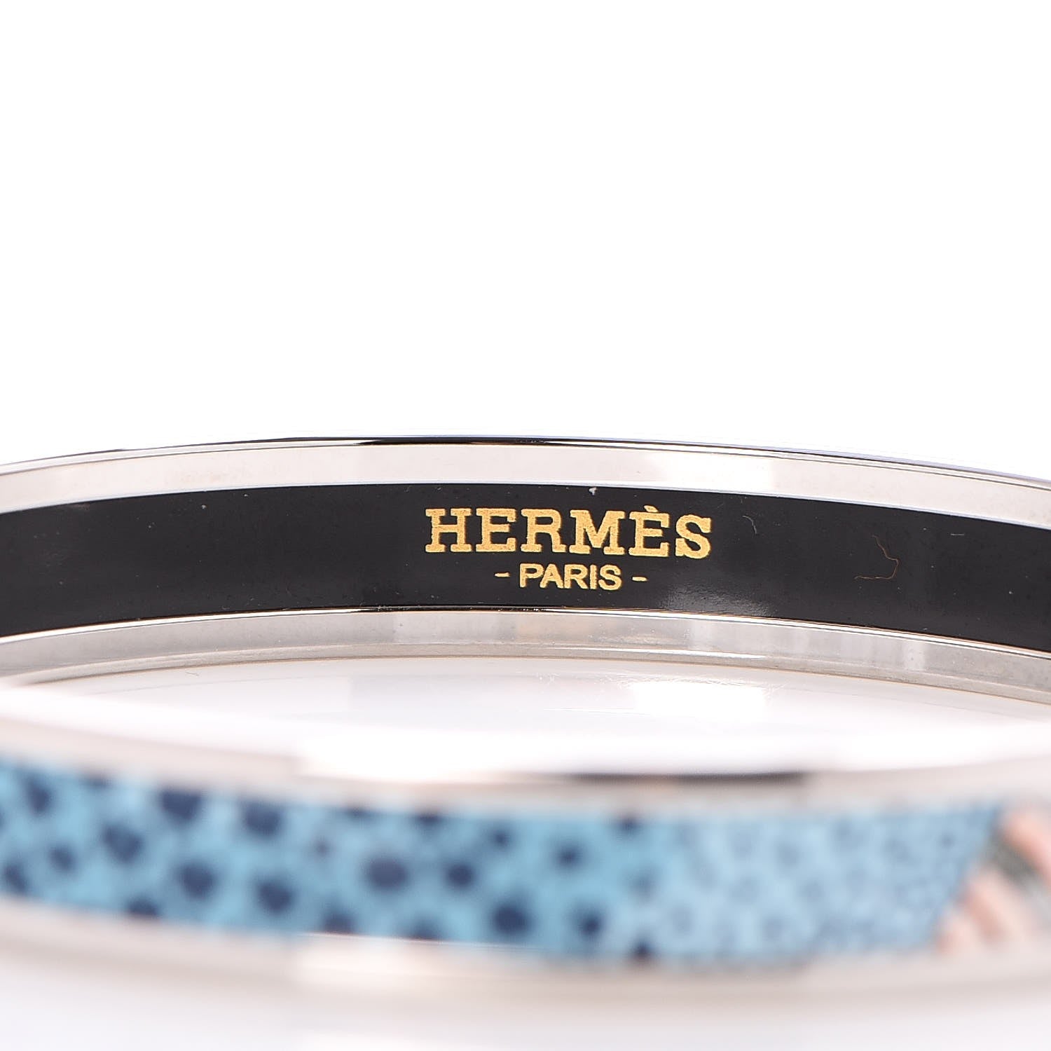 Hermes Enamel Printed Narrow La Marche de Savana Bracelet 65 Romantique 3 of 6