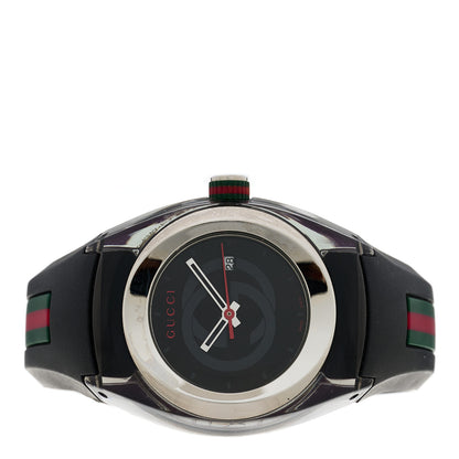 Gucci Stainless Steel Rubber 36mm Sync Web Quartz Watch Black 2 of 4