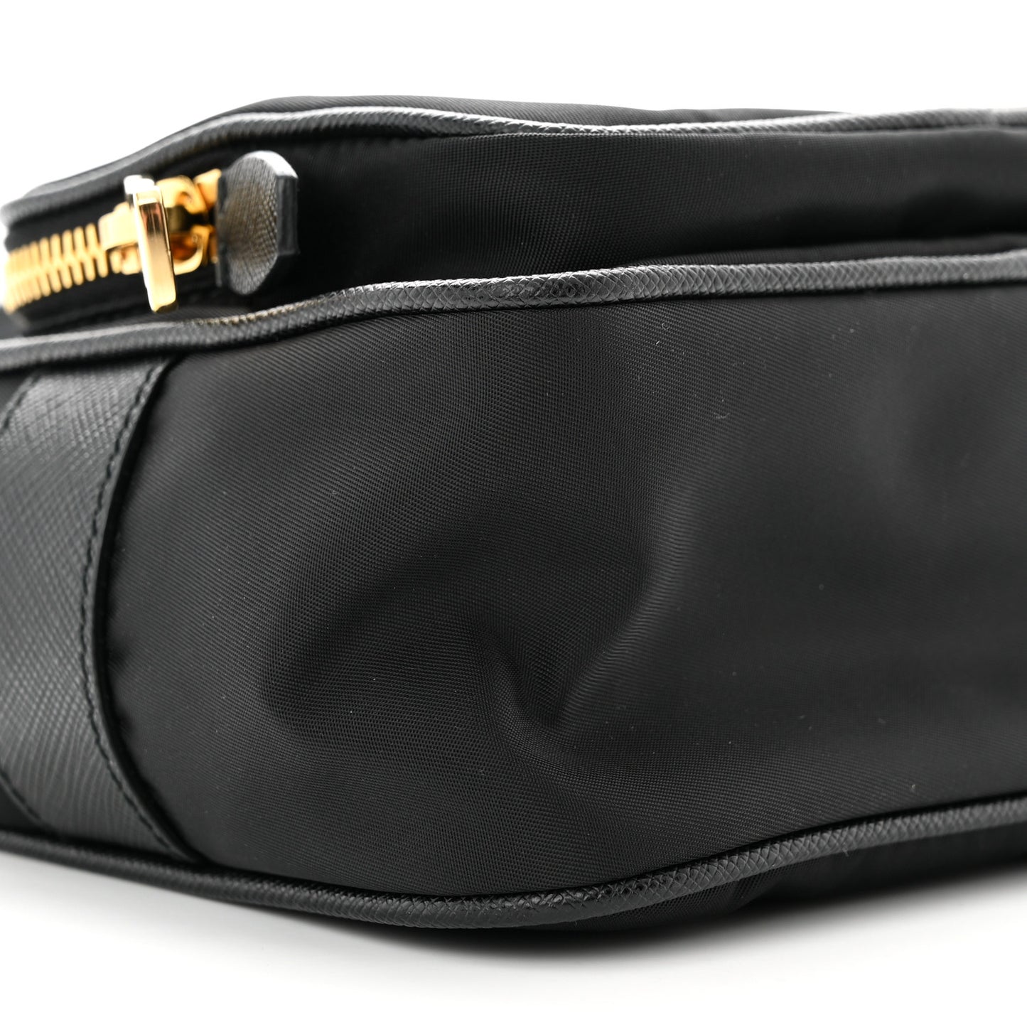 Nylon Saffiano Double Zip Camera Bag Black