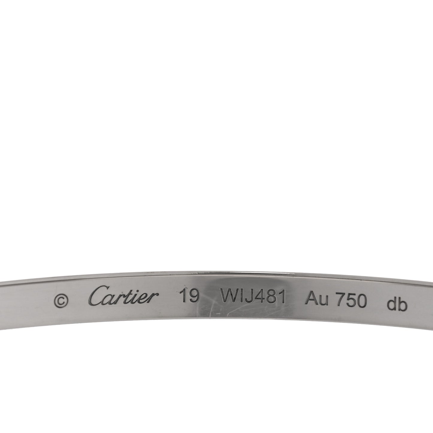 18K White Gold Small LOVE Bracelet 19