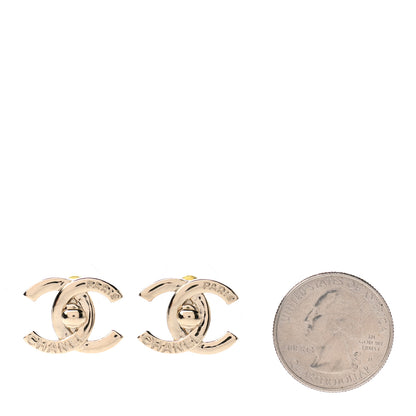 Chanel Metal Logo CC Turnlock Earrings Gold 2 of 5
