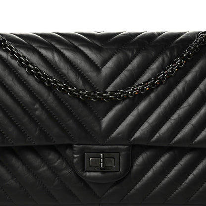 Chanel Aged Calfskin Chevron Quilted 2.55 Reissue 226 So Black 18 of 23
