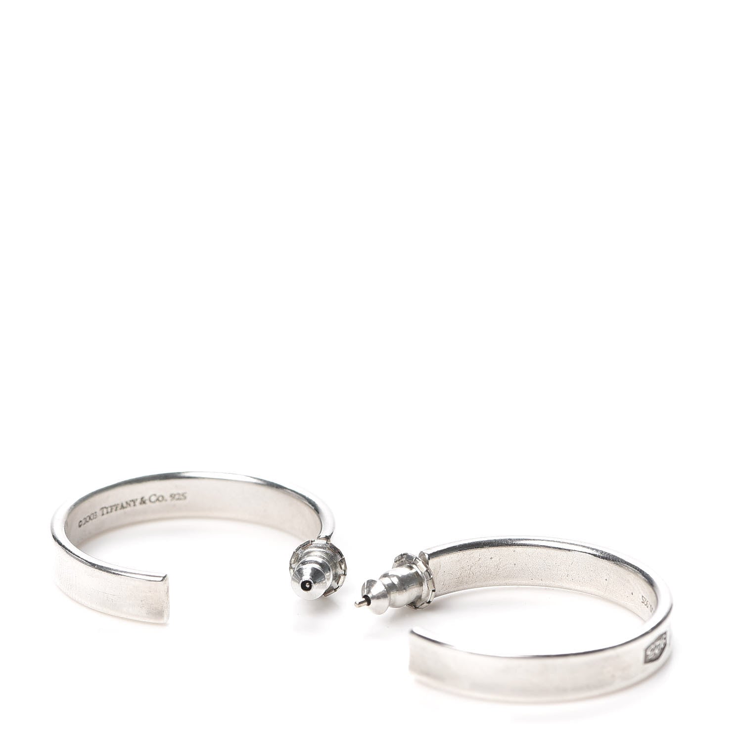 Tiffany Sterling Silver Medium 1837 Hoop Earrings 3 of 4