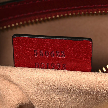 Gucci Suede Calfskin Web Small Ophidia Top Handle Shoulder Bag New Blue Romantic Cherry 7 of 9