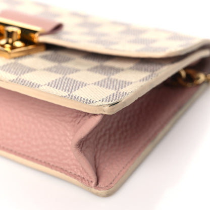 Louis Vuitton Damier Azur Croisette Chain Wallet Rose Ballerine 8 of 9