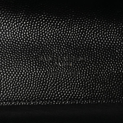 Saint Laurent Grain De Poudre Textured Mixed Matelasse Triquilt Monogram Clutch Black 6 of 8