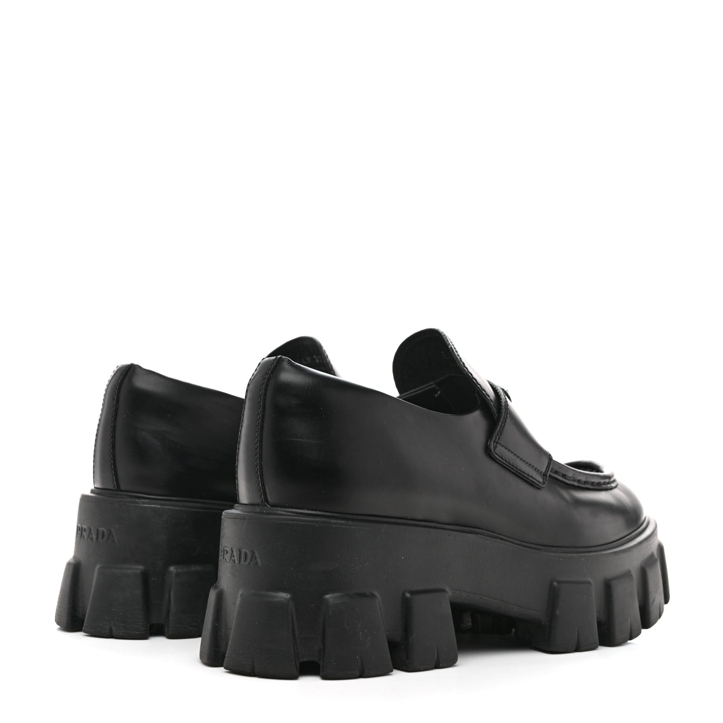 Spazzolato Rois Metal Triangle Logo Monolith 55mm Loafers 38.5 Black 37.5 Black