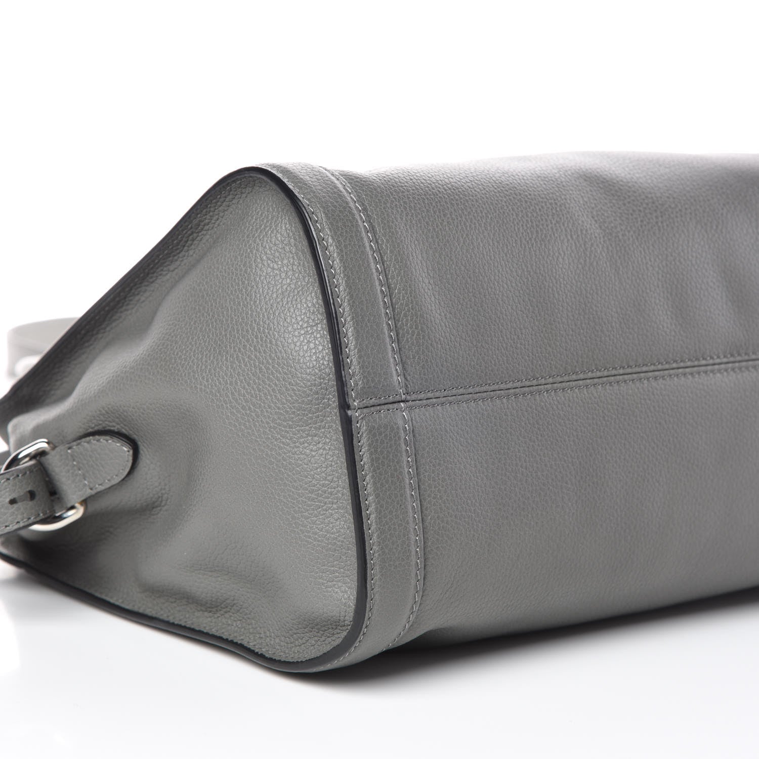 Alexander McQueen Pebbled Calfskin Small Skull Padlock Zip Around Tote Grey 5 of 9