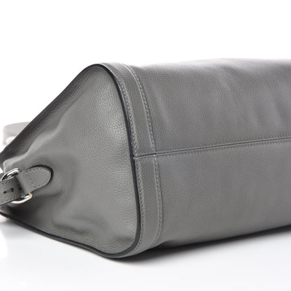 Alexander McQueen Pebbled Calfskin Small Skull Padlock Zip Around Tote Grey 5 of 9