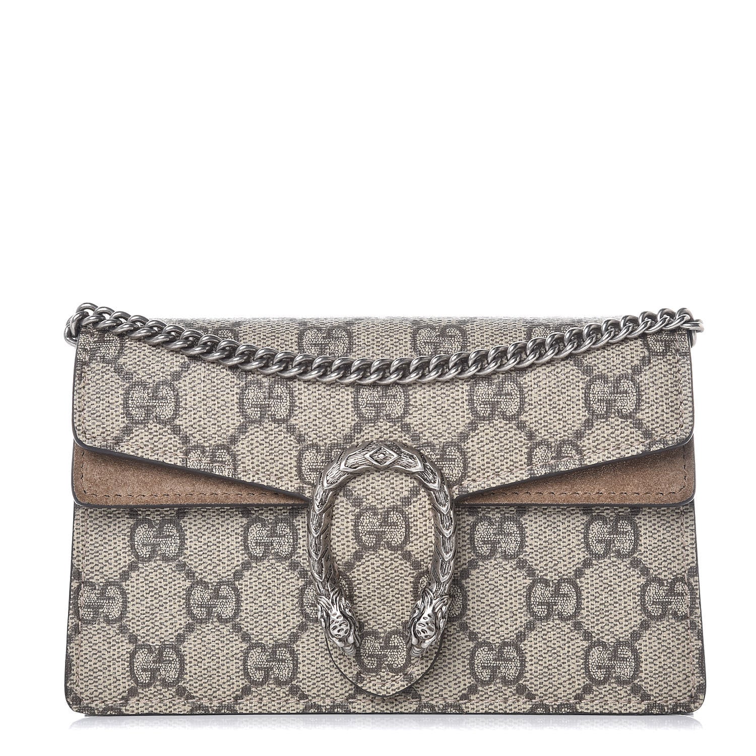 Gucci GG Supreme Monogram Super Mini Dionysus Shoulder Bag Taupe 1 of 7