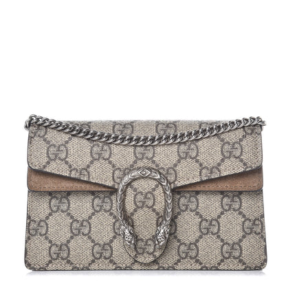 Gucci GG Supreme Monogram Super Mini Dionysus Shoulder Bag Taupe 1 of 7