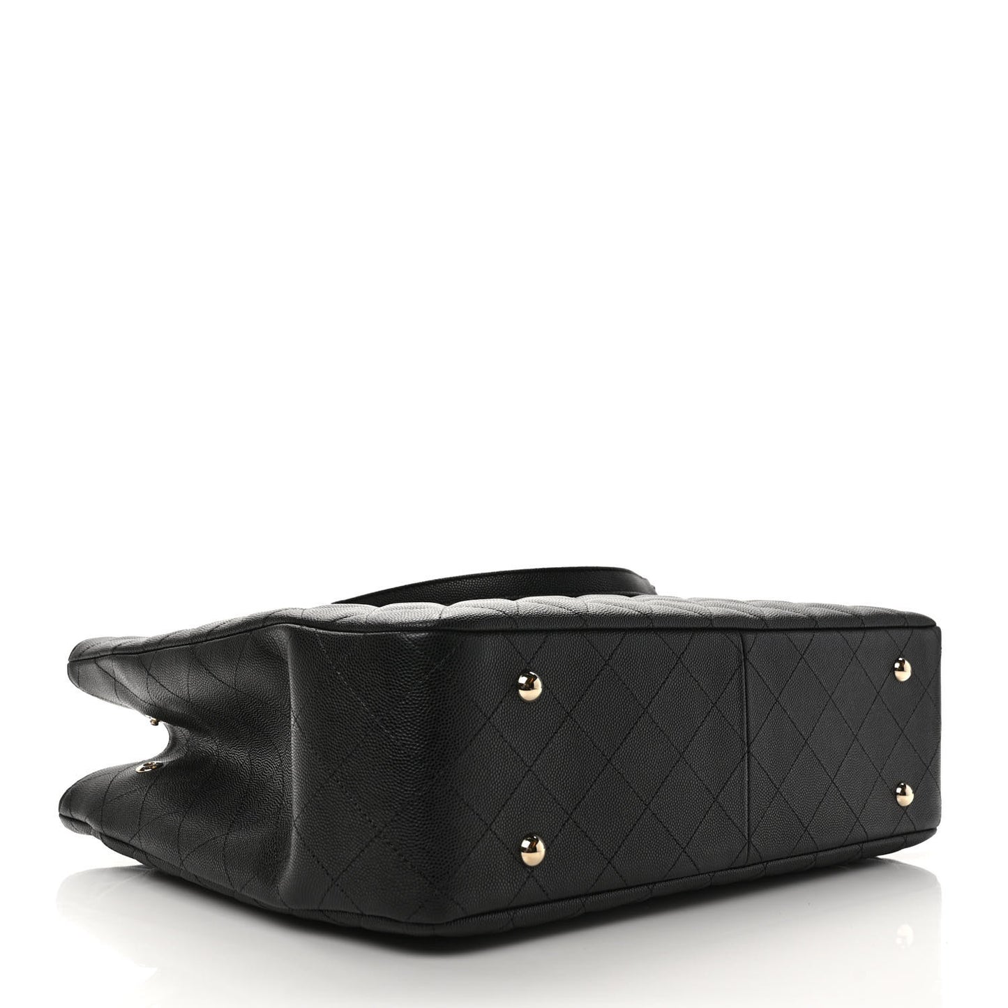 Caviar Quilted Large Shopping Tote Black