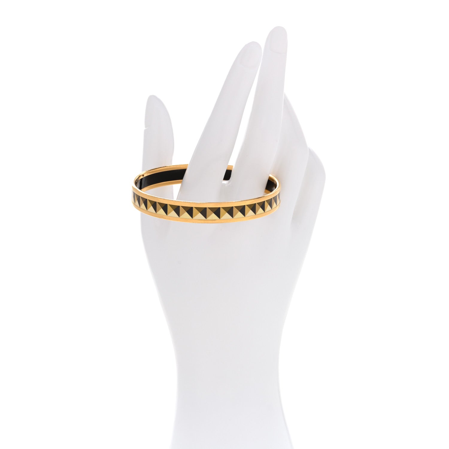 Hermes Enamel Printed Narrow Clous en Trompe l'Oeil Bracelet 65 2 of 6