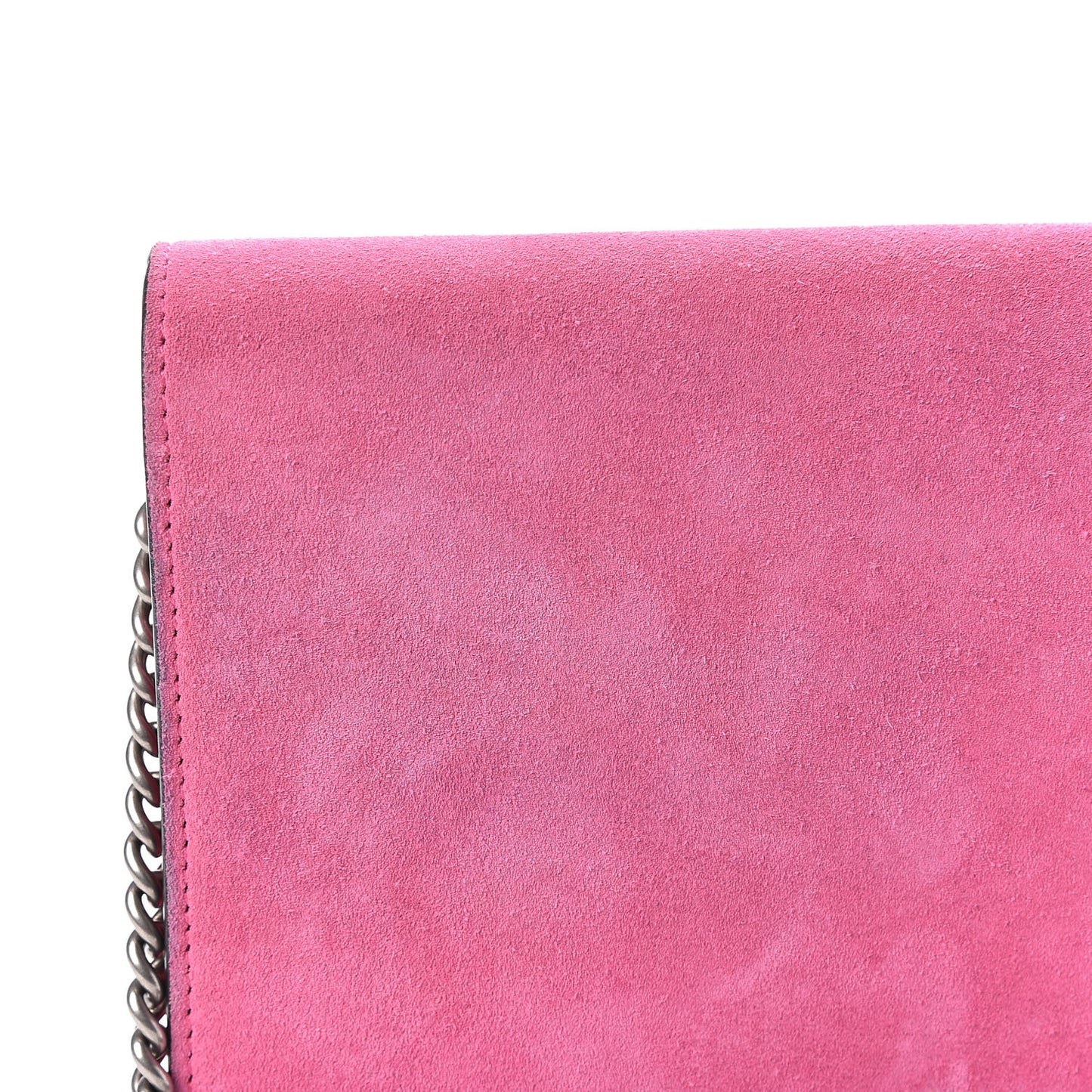Suede Mini Dionysus Chain Wallet Pink Tropical Flower