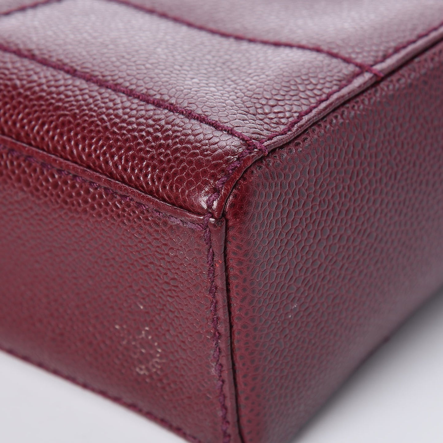 Caviar Chocolate Bar Quilted Shoulder Bag Burgundy