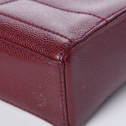 Chanel Caviar Chocolate Bar Quilted Shoulder Bag Burgundy 14 of 15