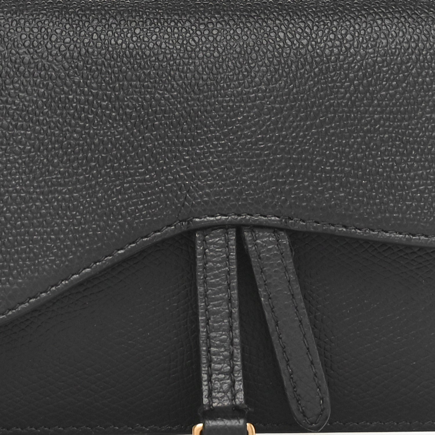 Christian Dior Grained Calfskin Saddle Belt Clutch Black 8 of 10
