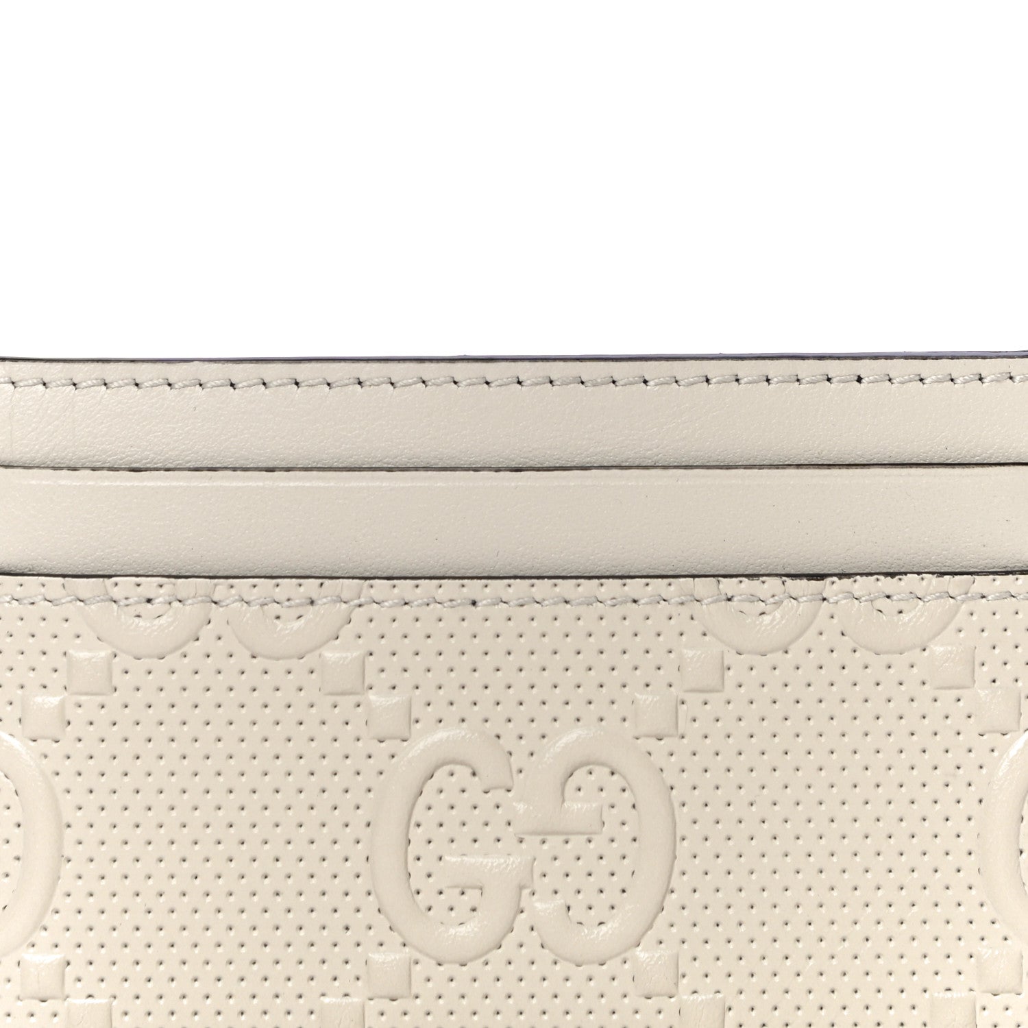 Gucci Calfskin GG Tennis Embossed Card Holder Mystic White 7 of 10