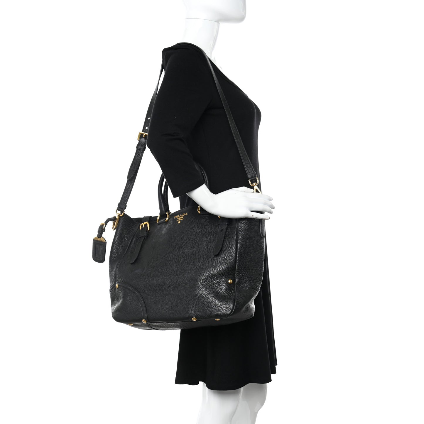 Vitello Daino Tote Black