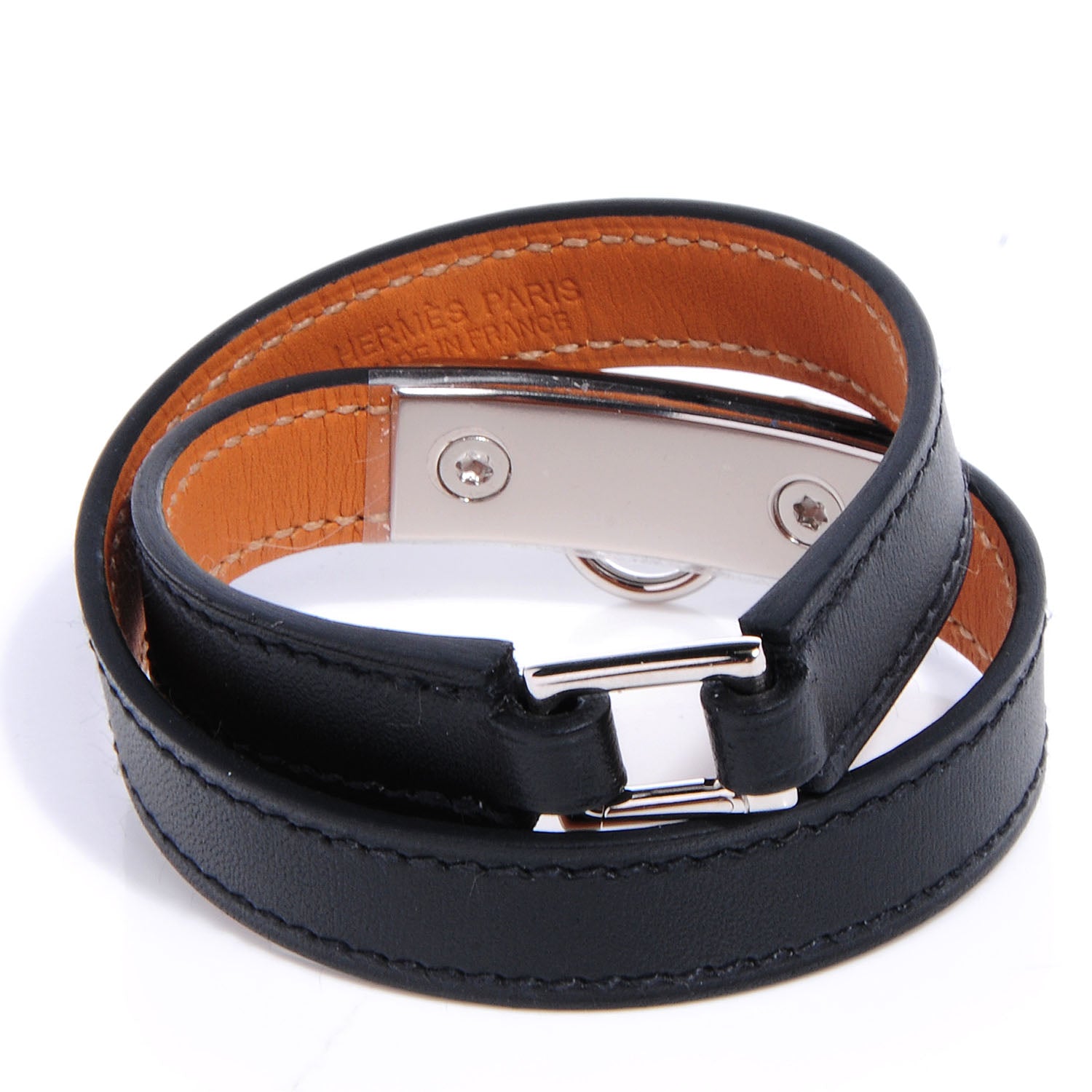 Hermes Chamonix Rivale Double Tour Bracelet Small Black 3 of 6