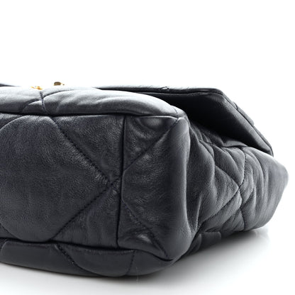 Chanel Lambskin Quilted Large Chanel 19 Flap Navy Blue 10 of 10