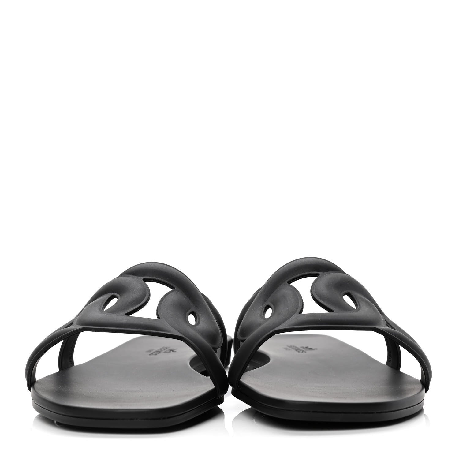 Hermes Rubber Aloha Sandals 39 Black 2 of 4