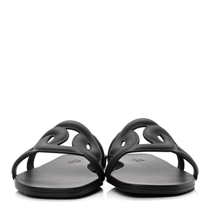 Hermes Rubber Aloha Sandals 39 Black 2 of 4