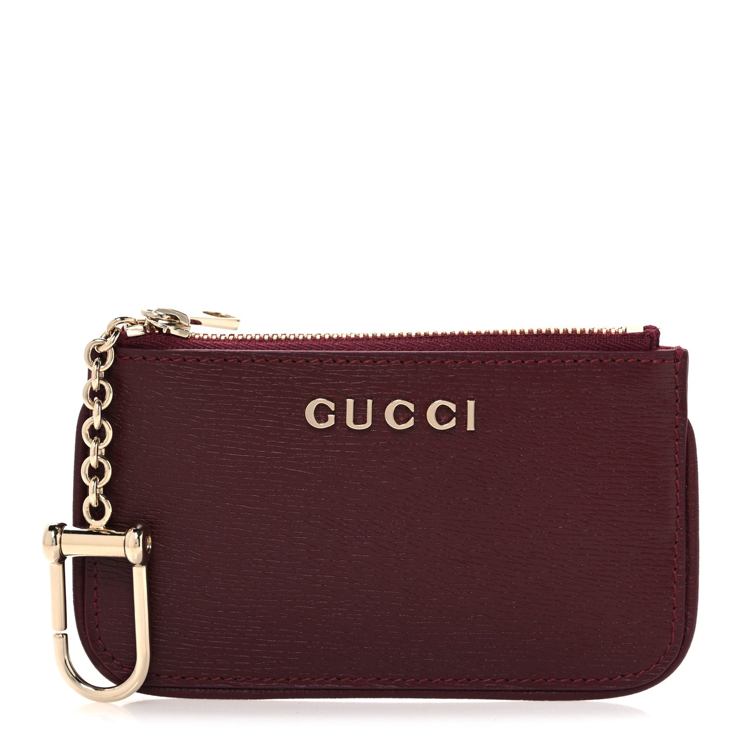 Calfskin Script Key Case Rosso Ancora Red