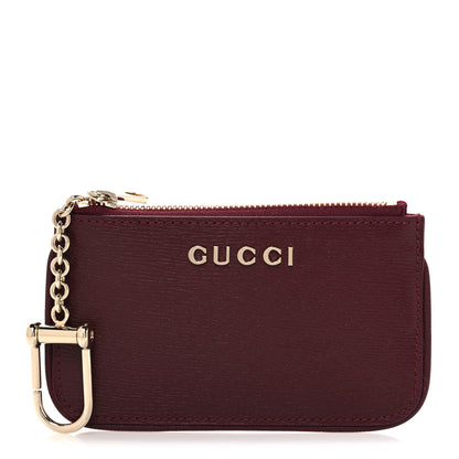 Gucci Calfskin Script Key Case Rosso Ancora Red 1 of 7