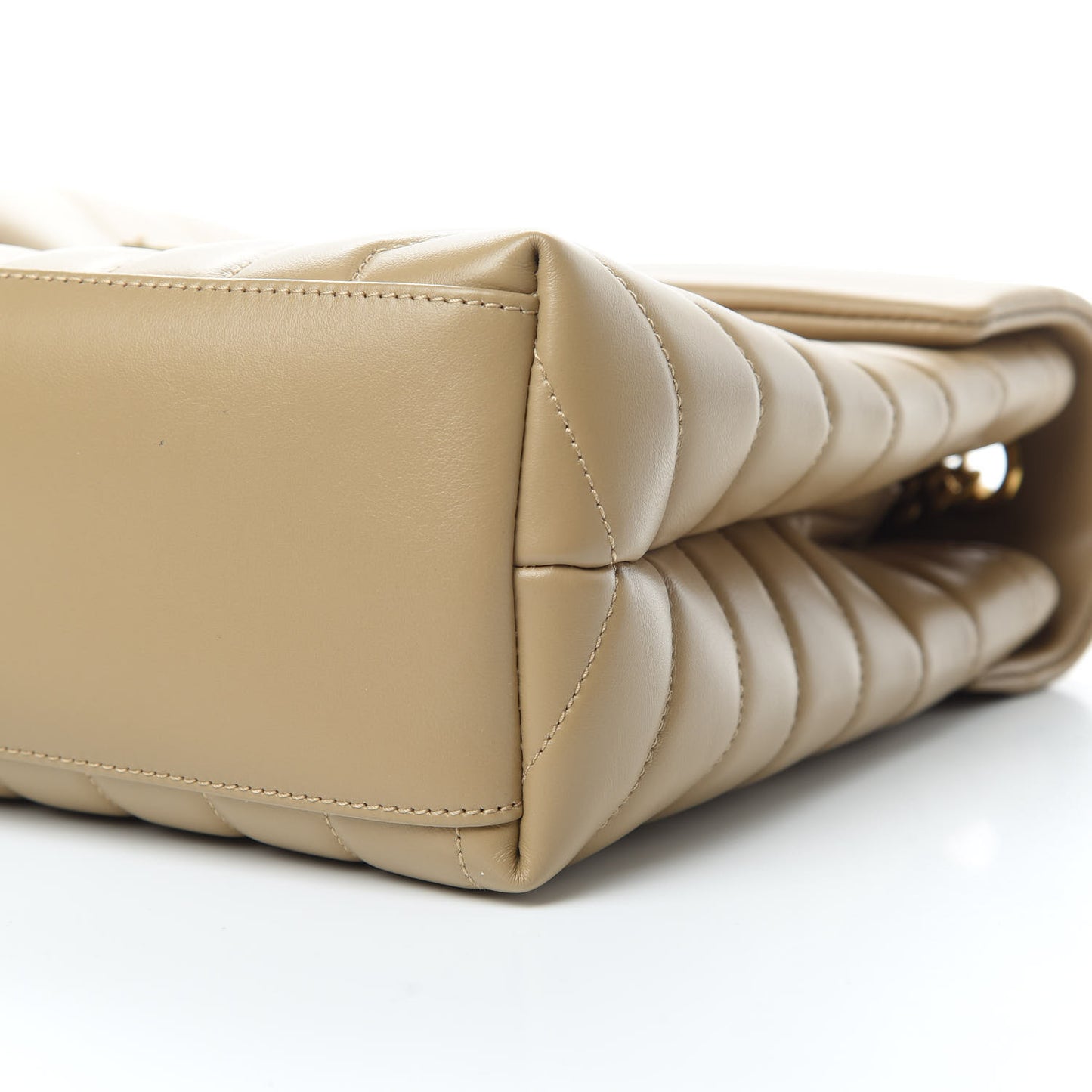 Calfskin Y Quilted Monogram Medium Loulou Chain Satchel Dark Beige