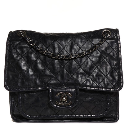 Chanel Aged Crumpled Calfskin Small Vintage Flap Black 1 of 9