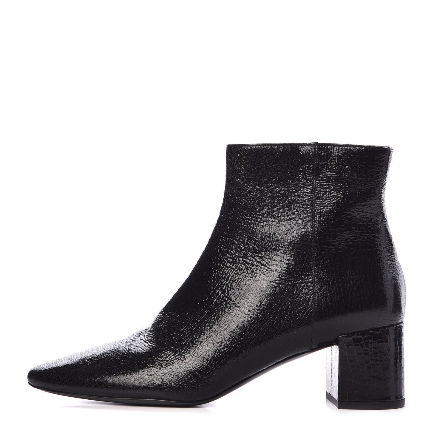Metallic Crackled Lou Zip Bootie 39.5 Black