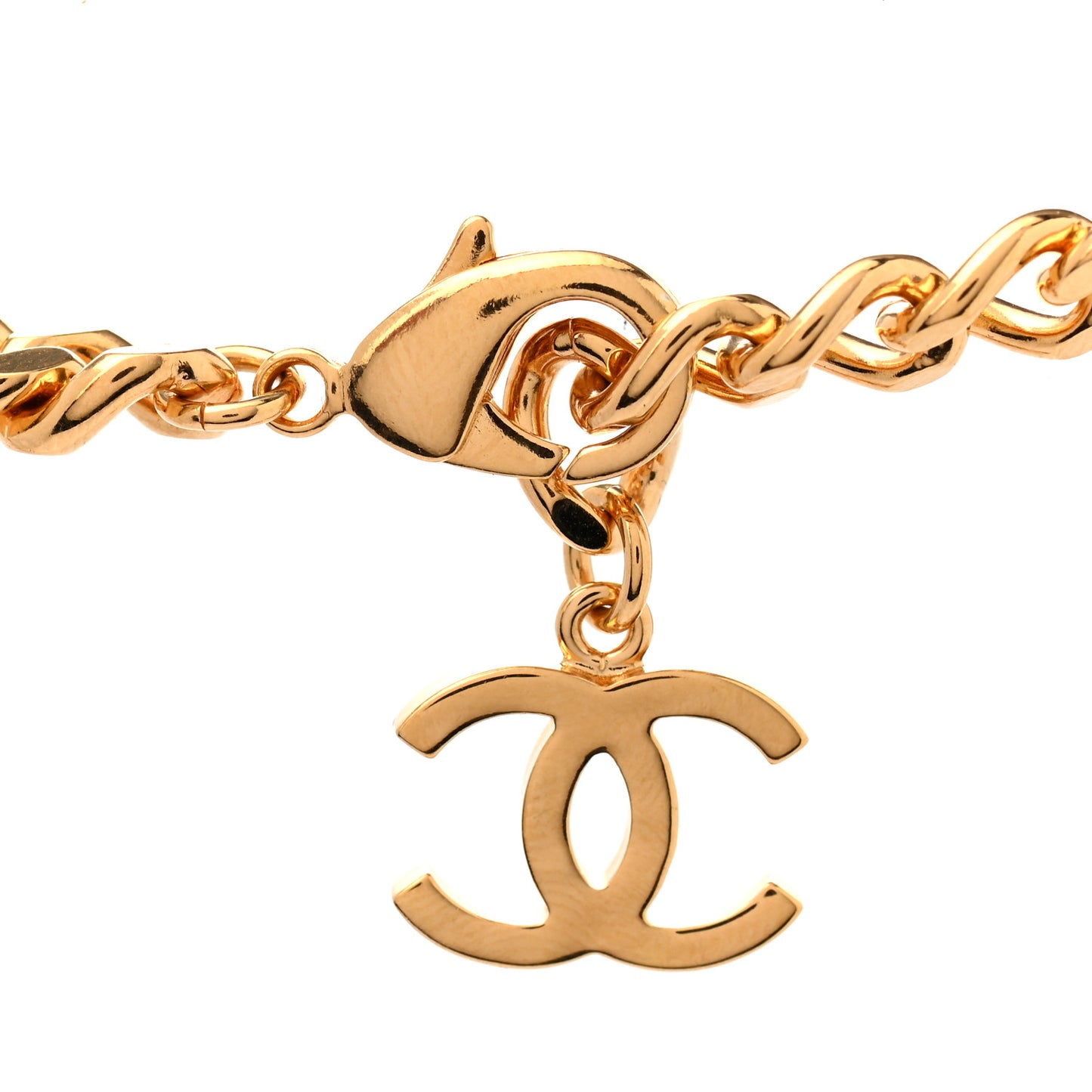 Metal Chain Link CC Rue Cambon Choker Necklace Gold